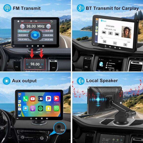 2024 Newest Wireless Apple Carplay & Android Auto, 7In HD Touchscreen Portable - Picture 5 of 11